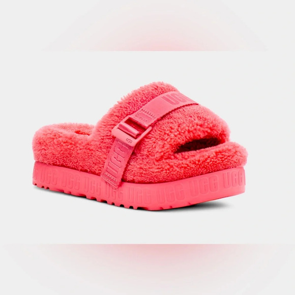 UGG Fluffita Slides. Size 7.  Hot Pink. GUC! SOLD OUT ONLINE - Picture 2 of 12